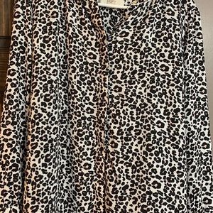Black and white Leopard Print Blouse